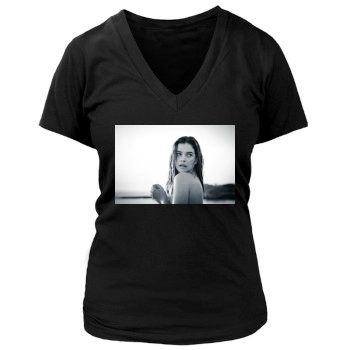 Barbara Palvin Women's Deep V-Neck TShirt