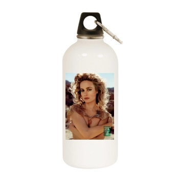 Brie Larson White Water Bottle With Carabiner