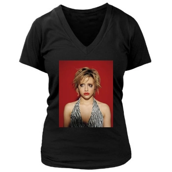 Brittany Murphy Women's Deep V-Neck TShirt