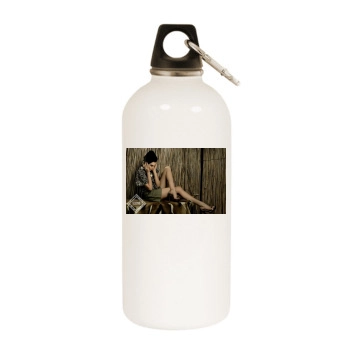 Candice Swanepoel White Water Bottle With Carabiner