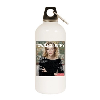 Cate Blanchett White Water Bottle With Carabiner