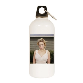 Brittany Snow White Water Bottle With Carabiner