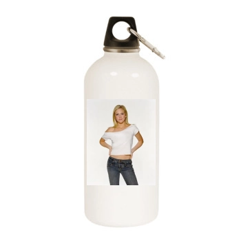 Brittany Snow White Water Bottle With Carabiner