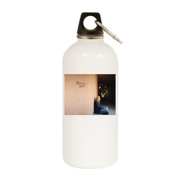Brittany Snow White Water Bottle With Carabiner