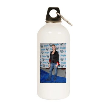 Brittany Snow White Water Bottle With Carabiner