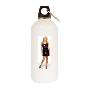 Brittany Snow White Water Bottle With Carabiner