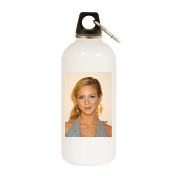 Brittany Snow White Water Bottle With Carabiner