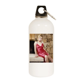 Brittany Snow White Water Bottle With Carabiner