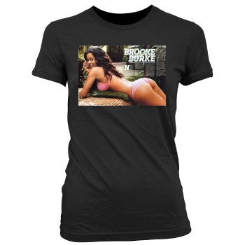 Brooke Burke Women's Junior Cut Crewneck T-Shirt