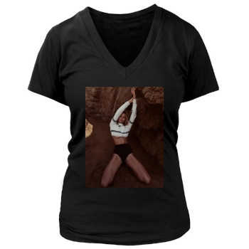 Edita Vilkeviciute Women's Deep V-Neck TShirt