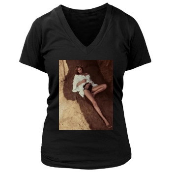 Edita Vilkeviciute Women's Deep V-Neck TShirt