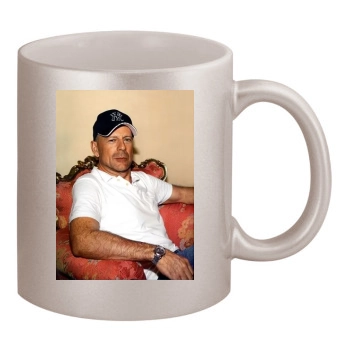 Bruce Willis 11oz Metallic Silver Mug