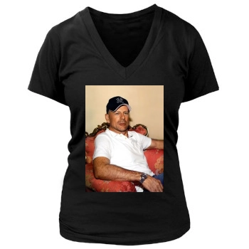 Bruce Willis Women's Deep V-Neck TShirt