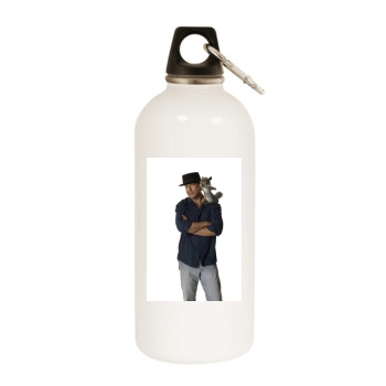 Bruce Willis White Water Bottle With Carabiner