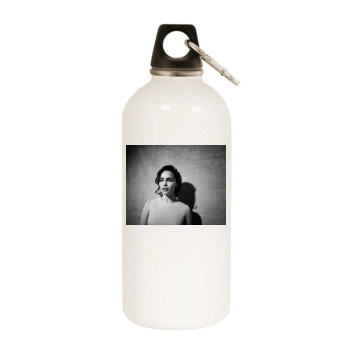 Emilia Clarke White Water Bottle With Carabiner