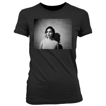 Emilia Clarke Women's Junior Cut Crewneck T-Shirt