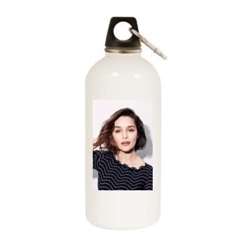 Emilia Clarke White Water Bottle With Carabiner