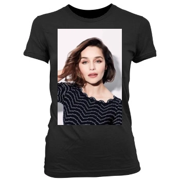 Emilia Clarke Women's Junior Cut Crewneck T-Shirt