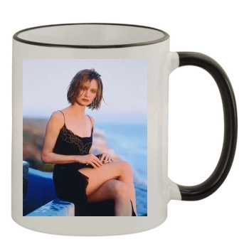 Calista Flockhart 11oz Colored Rim & Handle Mug