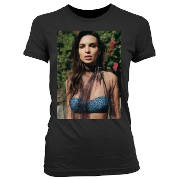 Emily Ratajkowski Women's Junior Cut Crewneck T-Shirt