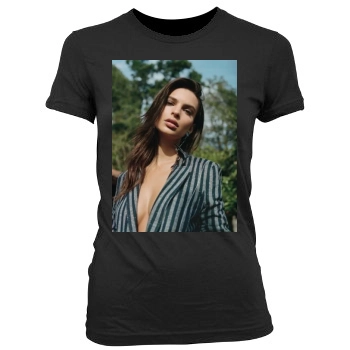 Emily Ratajkowski Women's Junior Cut Crewneck T-Shirt