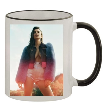 Emily Ratajkowski 11oz Colored Rim & Handle Mug