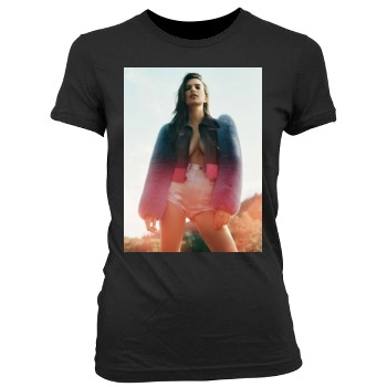 Emily Ratajkowski Women's Junior Cut Crewneck T-Shirt