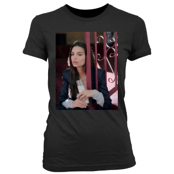 Emily Ratajkowski Women's Junior Cut Crewneck T-Shirt