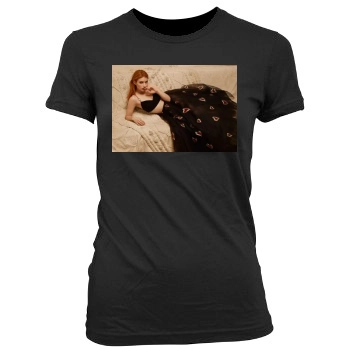 Emma Roberts Women's Junior Cut Crewneck T-Shirt