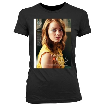 Emma Stone Women's Junior Cut Crewneck T-Shirt