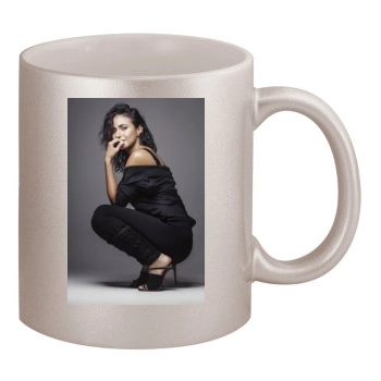 Emmanuelle Chriqui 11oz Metallic Silver Mug