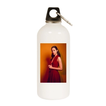 Emmy Rossum White Water Bottle With Carabiner