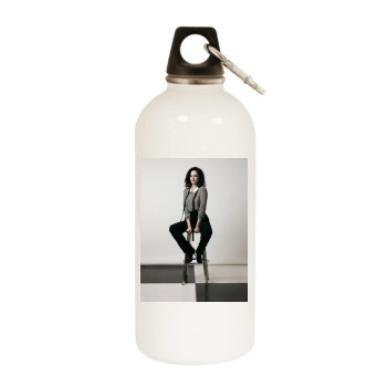 Eva Green White Water Bottle With Carabiner