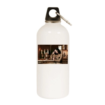 Eva Green White Water Bottle With Carabiner