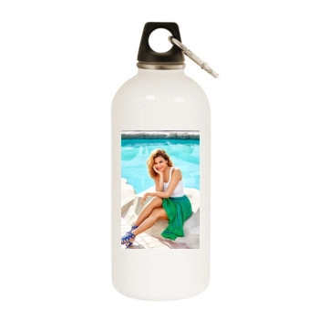 Eva Mendes White Water Bottle With Carabiner