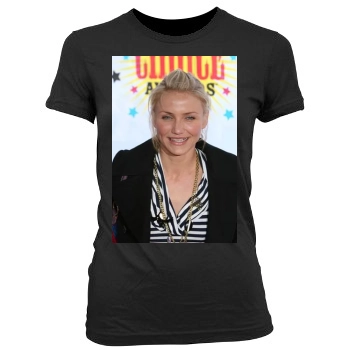 Cameron Diaz Women's Junior Cut Crewneck T-Shirt