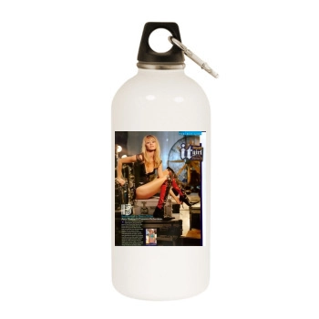 Cameron Richardson White Water Bottle With Carabiner