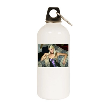 Caprice Bourret White Water Bottle With Carabiner