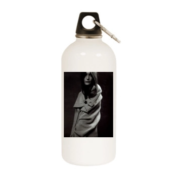 Carla Bruni White Water Bottle With Carabiner