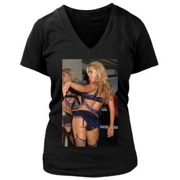 Carmen Electra Women's Deep V-Neck TShirt