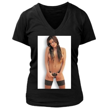 Carmen Electra Women's Deep V-Neck TShirt