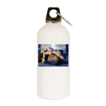 Carmen Electra White Water Bottle With Carabiner