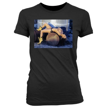 Carmen Electra Women's Junior Cut Crewneck T-Shirt