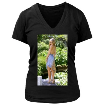 Carmen Electra Women's Deep V-Neck TShirt