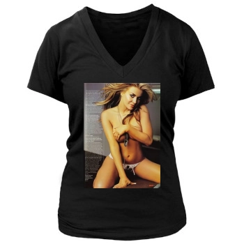 Carmen Electra Women's Deep V-Neck TShirt