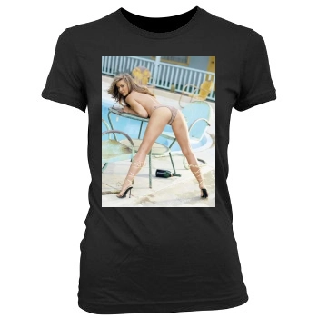 Carmen Electra Women's Junior Cut Crewneck T-Shirt