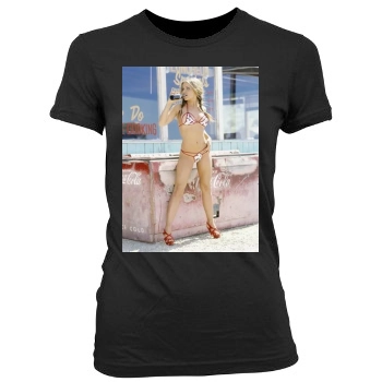 Carmen Electra Women's Junior Cut Crewneck T-Shirt