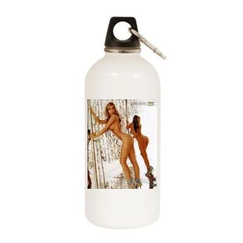 Carmen Electra White Water Bottle With Carabiner