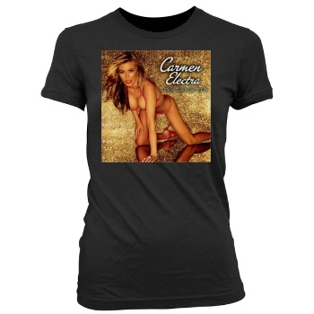 Carmen Electra Women's Junior Cut Crewneck T-Shirt