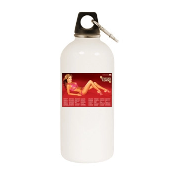 Carmen Electra White Water Bottle With Carabiner